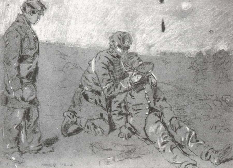 Winslow Homer Wounded Soldier Being Given a Drink from a Canteen